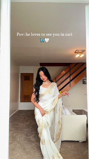 Pov: he loves to see you in sari 🦋🤍