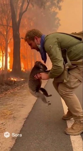 Saving a Koala from an Australian Wildfire 🐨❤️