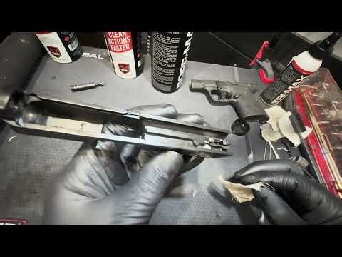 Cleaning smith and Wesson shield plus using real avid setup.