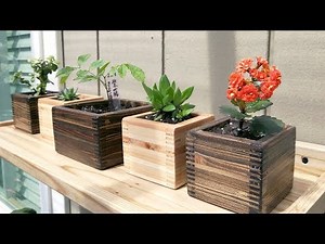 Making Small Planters from Scrap Wood【木工】碎木製作小花盆