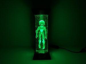 Alien in Stasis Tank, Green LED Lamp, Extra Terrestrial Figure, Area-51 Epoxy Resin Sculpture, Book Nook - Etsy