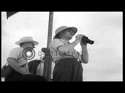 Ab Jenkins drives his Mormon Meteor on the Bonneville Salt Flats, Utah. HD Stock Footage