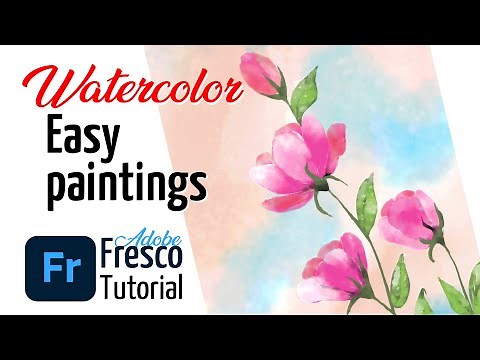 Easy watercolor painting for beginners | Adobe Fresco Art | Step-by-Step Guide