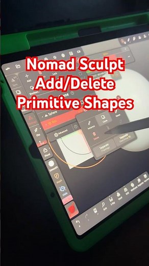 How to add or delete a primitive shape in Nomad Sculpt for iPad #nomadsculpting #nomadsculpt #3dart
