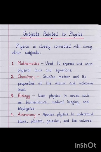 Branches of Physics, Subjects related to Physics