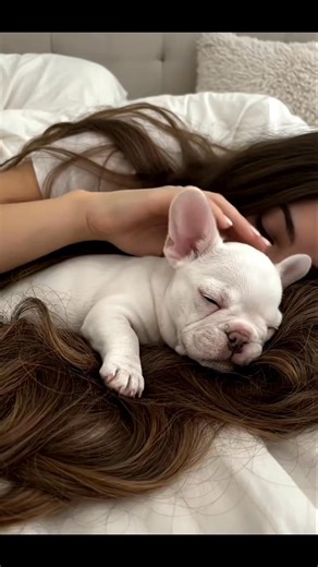 Newborn French puppy was laying in sludge, saved by a woman, she brought it home and then.! #fblifestyle | Jonny Fanando