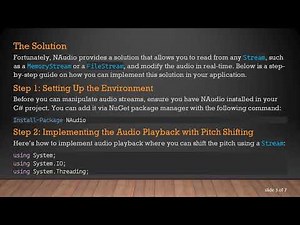 How to Use NAudio to Change the Pitch of Audio from a Stream in C#