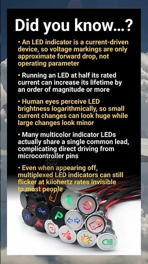 LED indicator explained: current, brightness, lifetime myths and driving electronics
