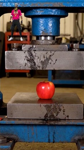 Hydraulic Press vs Apple 🍎 | Satisfying Crushing Experiment in Real Workshop
