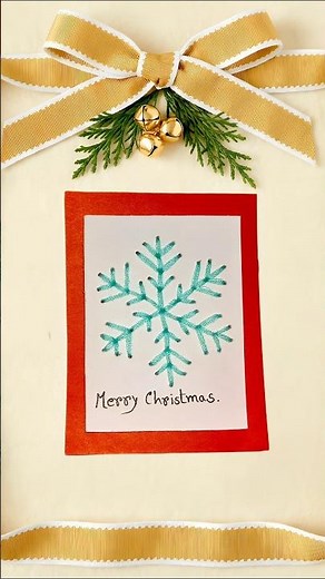 Beginner-Friendly Thread Art Snowflake Card | Handmade Gift Card DIY #diy #shorts