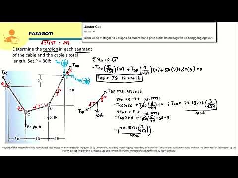 Cables with Concentrated Loads - Determine the tension in each segment of the cable and the cable...