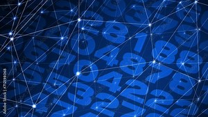 Science background exploring connection between numbers, numerical sequences, and connected lines in data science and machine learning for statistical analysis and visualisation