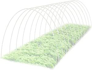 60 Pcs Garden Hoops for Raised Beds, 12 Sets Rust-Free Fiberglass Greenhouse Hoops - Grow Tunnel Kit for Plant Support, Row Covers, Netting, and Low Tunnel Hoops, Perfect for DIY Garden Projects
