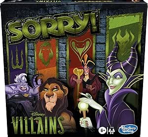 Hasbro Gaming Sorry! Board Game: Disney Villains Edition Kids Game, Family Games for Ages 6 and Up (Amazon Exclusive)