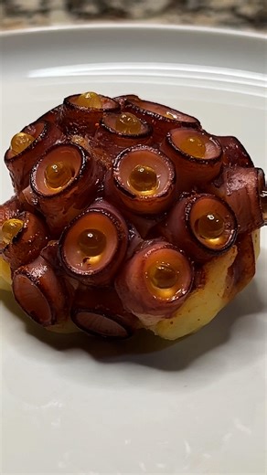 Gronda on Instagram: "Get the Recipe on @gronda Find the link in the bio. Renowned chef @marcdiaschef elevates the beloved Spanish classic with his innovative Galician-Style Octopus 2.0. This stunning reimagination transforms traditional pulpo a la gallega into an elegant spherical presentation that showcases the perfect marriage of tender octopus and creamy potato. Each bite delivers the authentic flavors of Galicia with a modern twist that will leave your guests amazed."