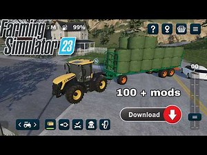 Fs23 mods - JCB Tractor Drive & Round bales Auto Load