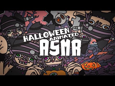 ASMR Halloween Night with Sound Zombies.(animated asmr)