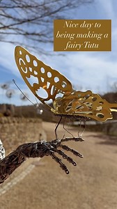 What a lovely day to working on my Fairy’s Tutu skirt! I’m really happy with how she’s looking so far, still some copper work to do. Then once the wings are back from being polished I can do her hair. I’m thinking of doing a kind of messy ponytail vibe, what hairstyle do you think will work best for this little ballerina? -Adam #ballet #ballerina #fairy #butterfly #art #artist #sculpture #fairycore #dance | Wire Sculpture by Fantasywire