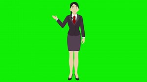Download woman cartoon character talking 4k animation green screen for free