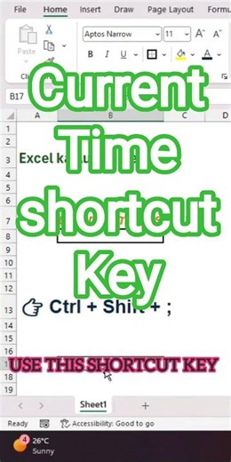 🌟 “Excel Ka Hidden Time Feature | Shortcut Se” #msofficetips #exceltips #officeskills #exceltutorial