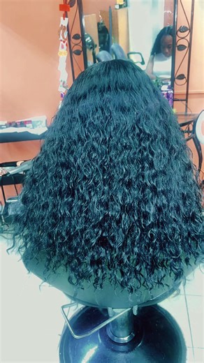 How I did a center part water wave weave
