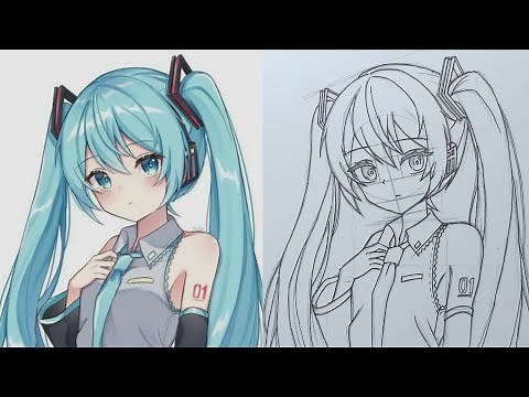 How to draw Hatsune Miku || anime drawing tutorial