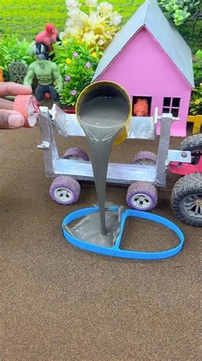 😱 Real Working Mini Tractor Making Cement Pillar | Amazing DIY Construction Machine 🚜 #shorts