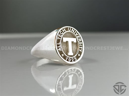 Personalized College Class Ring: Sterling Silver Graduation Jewelry - Etsy