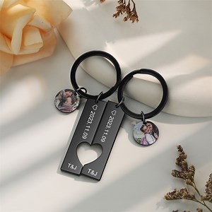 Custom Matching Keychain, Couple Keychain With Photo, Engraved Keychain, Valentine's Day Gift for Boyfriend Girlfriend, Couple Keychain Set - Etsy