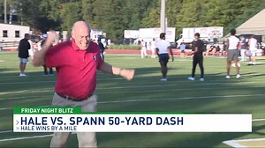 Prior to the Friday Night Rivals Game of the Week, James Spann and Jamie Hale had to decide who was faster. Check out who won plus go to our website for the full Friday Night Blitz from week 4 of the high school football season >>> https://tinyurl.com/4sztt2kd | ABC 33/40