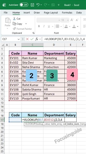 🚀Don't Use Vlookup in Excel‼️Instead Use Amazing Function#vlookup #focusinguide