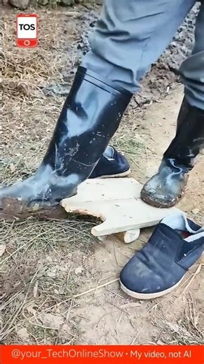 BOOT REMOVER simple farm life hack 👢🪵💡 #shorts #skills #lifehack #satisfying #tools