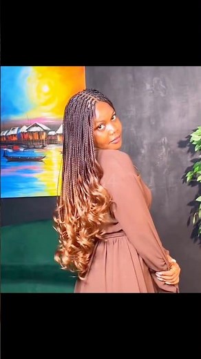 stunning knotless box braid with curly ends #shorts #knotlessbraids #braids #hairstyles