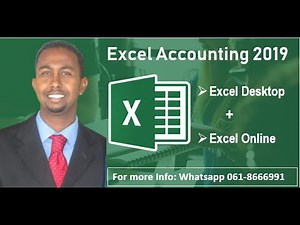 Excel Accounting 2019 #3 Creating & Signing In Excel Online, Af Somali