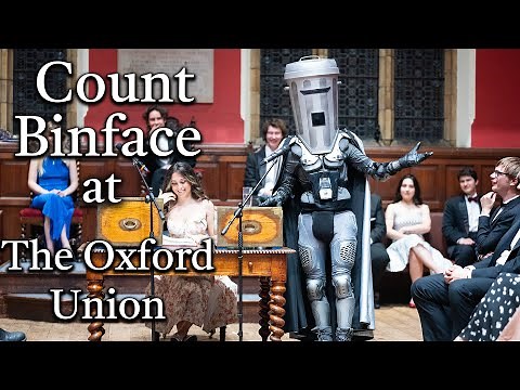 Count Binface invades The Oxford Union