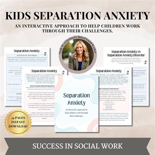 Kids Separation Anxiety Therapy Worksheets for Parents, Therapists, Counselors & Social Workers,therapy Workbook,calming Corner Play Therapy - Etsy