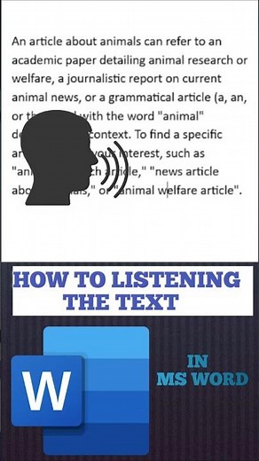How to Listen Text in Word | How to Highlight The Text in MS Word | How to Read Text in Word