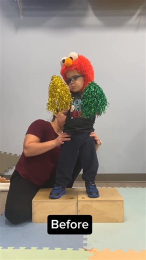 How it started vs how it’s going 😎 this guy is so close to jumping off a box on his own! When he started he needed help to clear his feet while jumping up. Now he’s jumping all by himself only needing a little help to move forwards while he jumps! #believeitachieveit #pediatricpt #dmi #pediatrictherapy | Achieve Health & Wellness, LLC