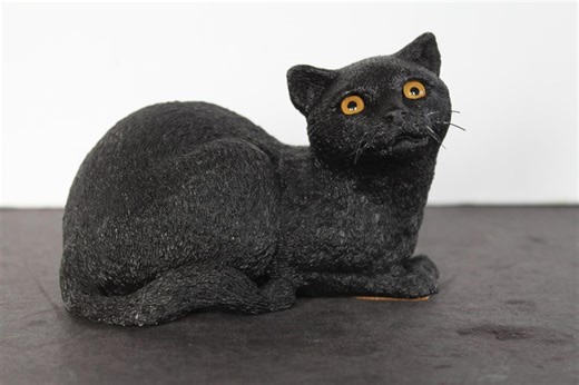 Vintage Black Cat Figurine. 1985, Martha Carey, Whiskers, Orange Eyes, Grandmacore Mantel Decor, Halloween Gift, Crazy Cat Lady, Collector. - Etsy