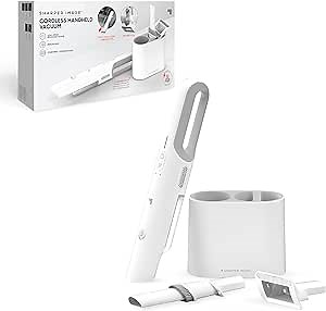 Sharper Image Cordless Handheld Vacuum, High-Speed 120W Power Brushless Motor, Charging Dock, Pet Hair & Upholstery Crevice Attachments, HEPA Filter, Bright Lights, Mattress Dust Buster, Car Accessory