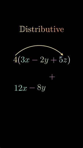 Distributive Property Explained with Algebra | Expand 4(3x − 2y + 5z) | Easy Math Trick #maths #fyp