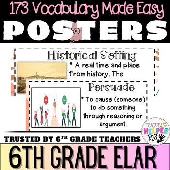 6th Grade Reading Strategies Checklist Middle School Word Wall Vocab Posters