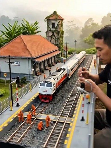 Ultra Realistic Miniature Train Station Diorama | Handmade Railway Model