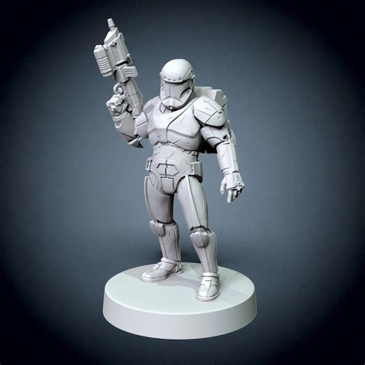 Republic Commando Sci-Fi Statue | Galactic Armored Soldier Display Figure | Gamer Gift