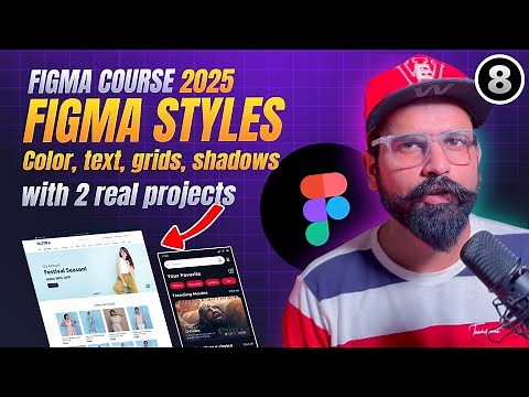 Figma text styles, color styles, grids and effect styles class 8 by graphics guruji