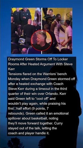Draymond Green I'm Out!!! Hits Locker Rooms After Argument W/ Steve Kerr | #news #shorts
