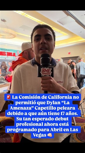 Dylan estaba programado para debutar bajo la cartelera de Barboza vs Sims este 14 de Marzo. Habrá que esperar un poco más para ver a “La Amenaza” en su debut profesional. 🗣️ #dylancapetillo #goldenboy #boxeo #BMERingside