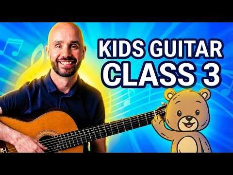 Beginner Guitar Classes For Kids (DAY 3) Play Your First Real Song