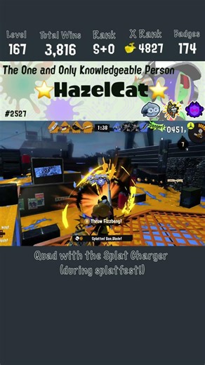 Quad w/ the Splat Charger! #splatoon #splatoon3 #nintendo #gaming #clips #fyp #viral #smallyoutuber