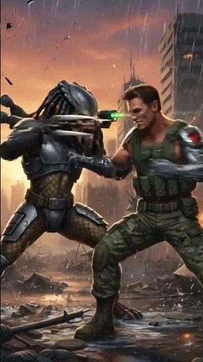 Predator vs Terminatör fight scene